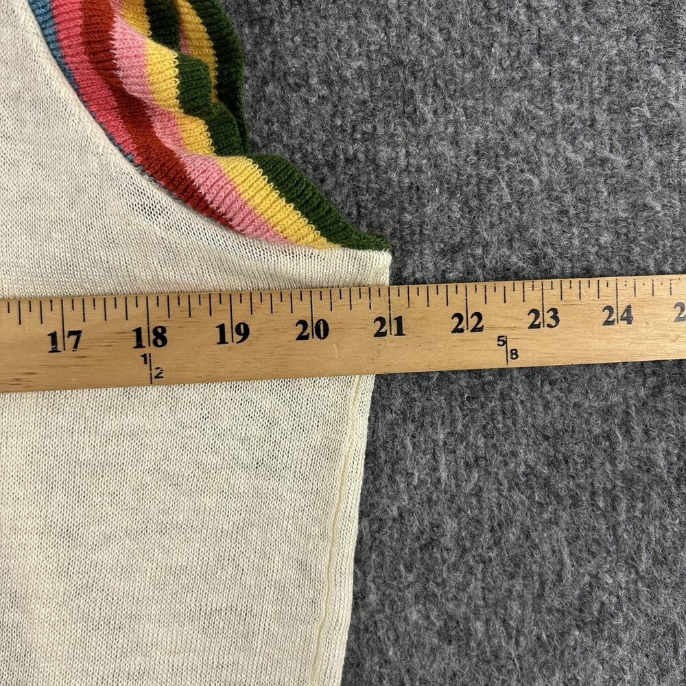 Boden Top Large Cream Josie Frilled 100% Linen Tank Rainbow Ruffle Summer Casual - Picture 11 of 12